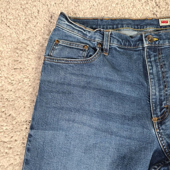 Wrangler Mens Bootcut Jeans 36x32 [Fits 34x31] Blue Relax Workwear Western Rodeo - Picture 3 of 16